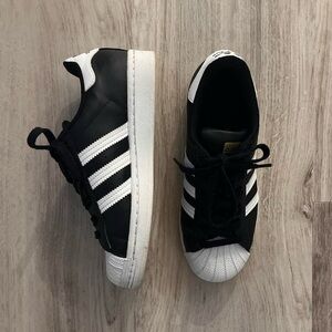 Adidas Black and White Superstar Sneakers